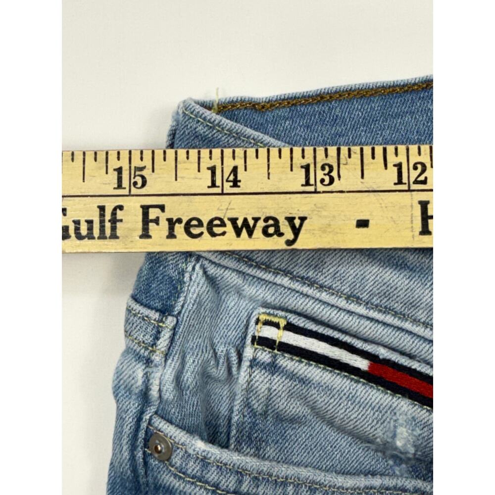 Tommy Hilfiger womens jeans light wash  raw distressed hem high rise Sz 6 - Picture 14 of 16